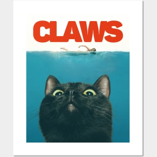 Claws Cat - Jaws Parody T Posters and Art